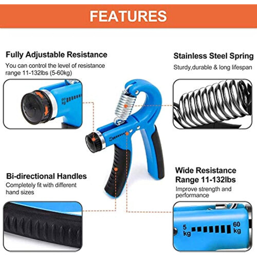 Hand Grip Strengthener Adjustable 11-132 Lbs 2 Pack 2