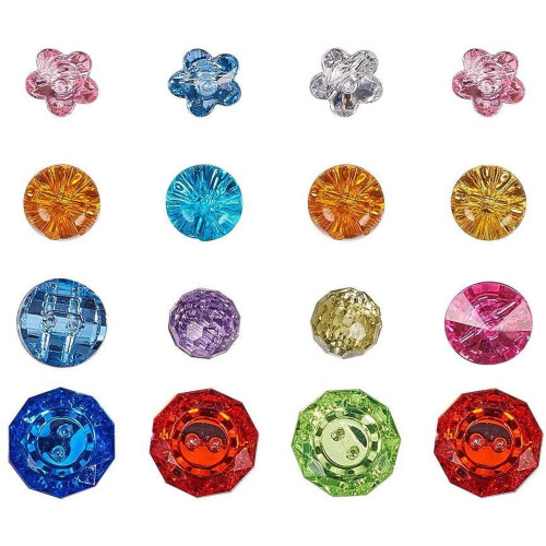 Acrylic Rhinestone Buttons Faceted Flatback 144 pcs 1
