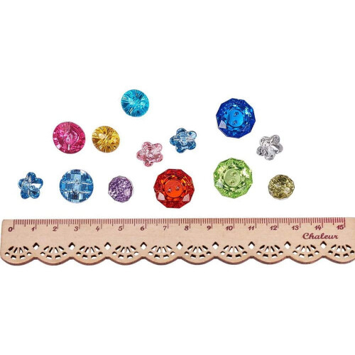 Acrylic Rhinestone Buttons Faceted Flatback 144 pcs 2