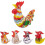 Hand Blown Glass Rooster Figurine Set 5 pcs 1