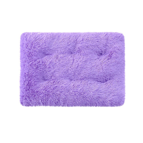 Jacenvly plush dog kennel bed purple 2