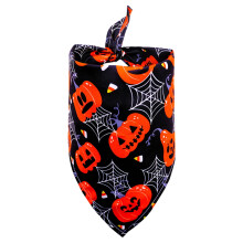 Pet triangle towel for dogs and cats pumpkin bat design