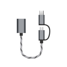 USB-C to USB 3.0 OTG Adapter with Micro-USB 2-in-1