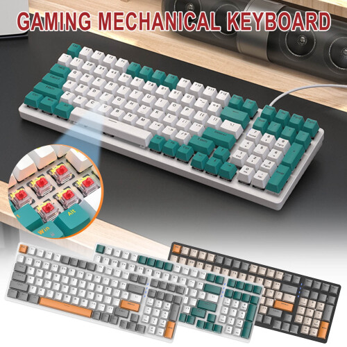 Jacenvly mechanical gaming keyboard RGB backlit 100 keys