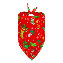 Christmas pet triangle towel with snowman pattern