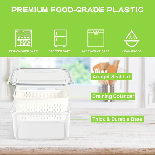 Fridge Produce Storage Containers 3 Pack 1