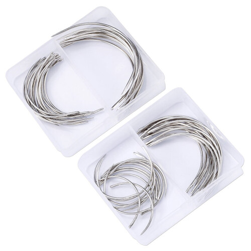 Curved Weaving Needles C Type 40 pcs 2.5/3.5 inch