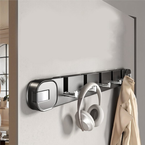Suction Cup Hook Wall-Mounted Folding Coat Rack Foldable Hooks Space-Saving Hook for Clothes Towels Hats Bags 2