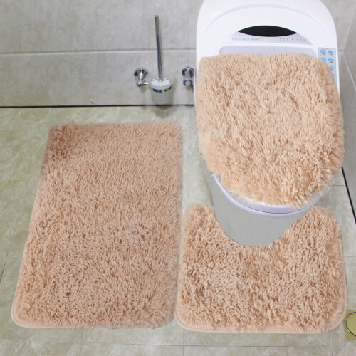Konghyp bathroom rug set soft non-slip 3-piece 2