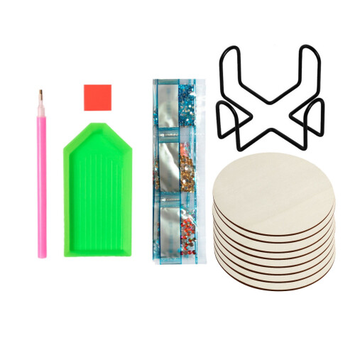 Diamond Cup Mat Kits DIY Rhinestone Art 8 pcs 1