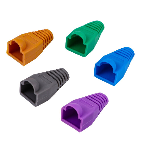 Ethernet cable strain relief boots clear