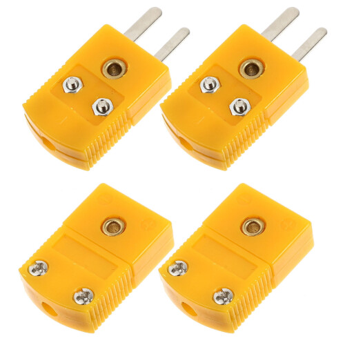 Hermaphrodite Connector K-Type Thermocouple Adapter 4 pcs