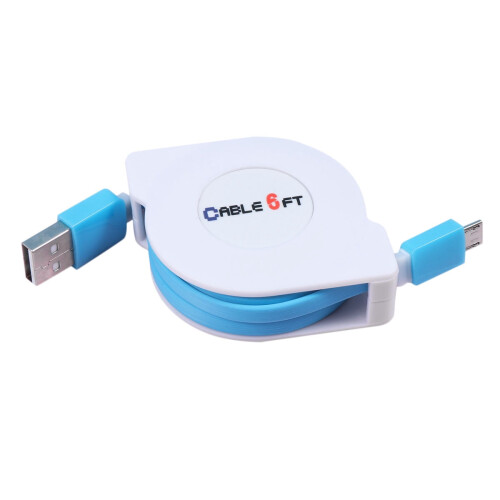 Type C retractable charging cable 2m blue