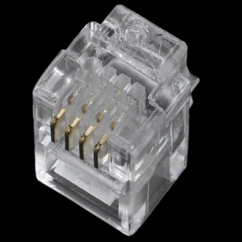Clear Plastic RJ9 Phone Adapter 4P4C 30 pcs 2