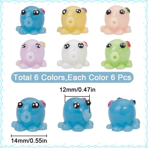 Mini Resin Octopus Figurines Ocean Theme 36 pcs 1