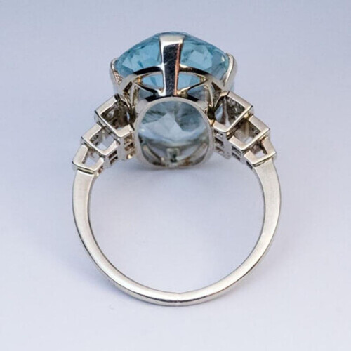 Blue Oval Finger Rings Lightweight Smooth Transparent 2