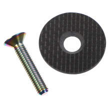 Carbon Fiber Bike Headset Top Cap with Titanium Bolt 1pc