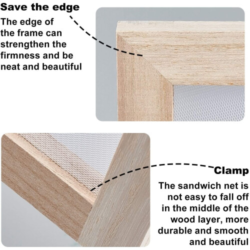 Burlywood papermaking mould frame rectangle 3 pcs 2