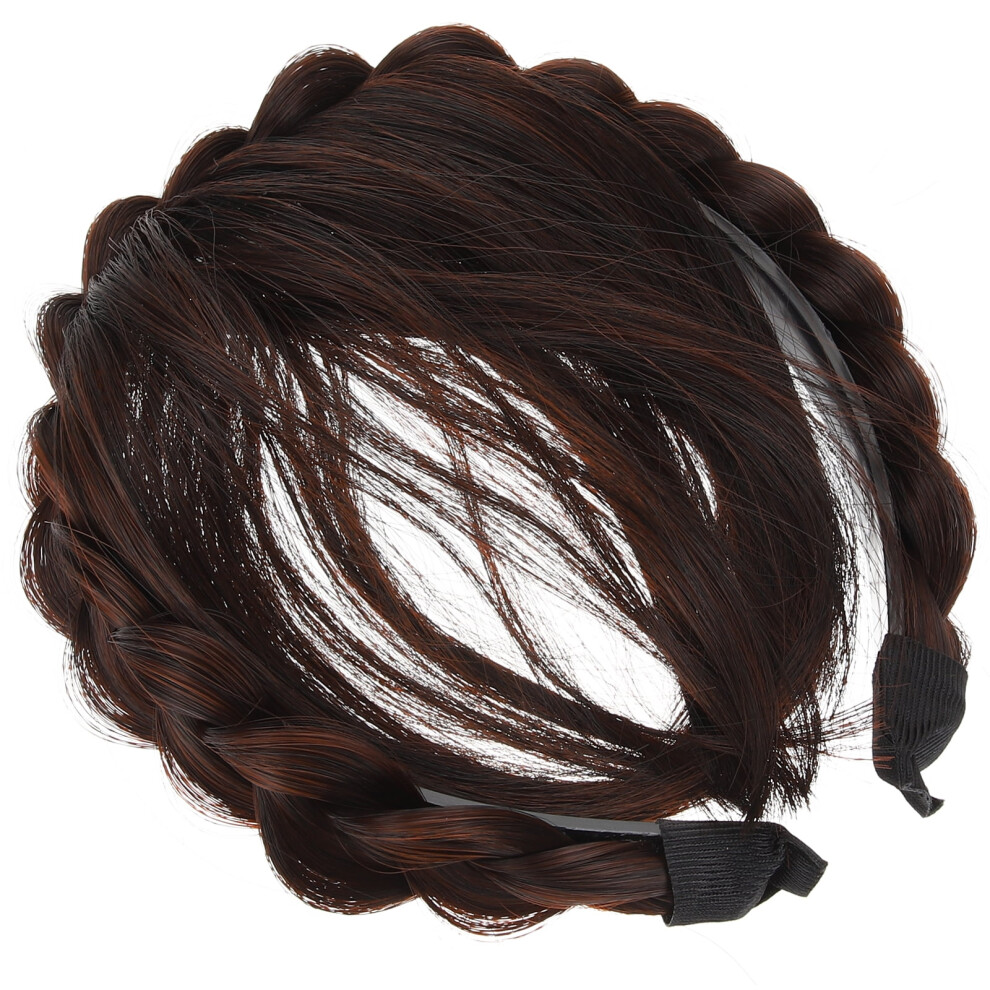 LALAFINA headband wig synthetic brown braided