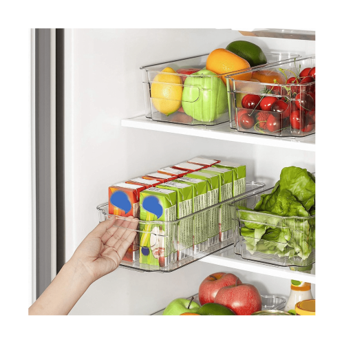 Refrigerator Organizer Bins Clear Plastic 4 Pcs 2