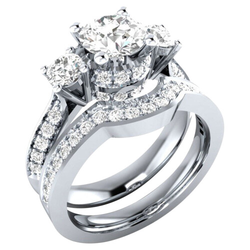 Jacenvly women's detachable zirconia ring set 2 pcs 1