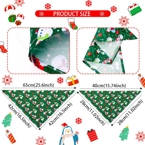 Christmas pet triangle towel with snowman pattern 1