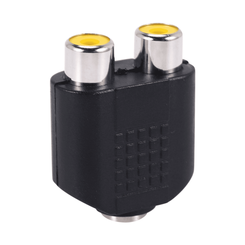 3.5mm母头转双RCA母头音频转接器 1