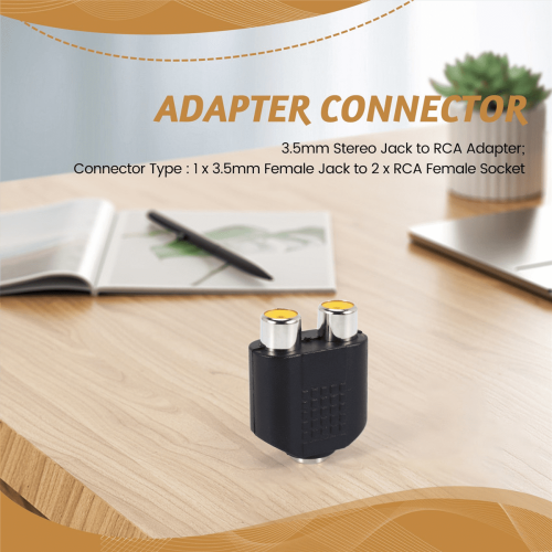 3.5mm母头转双RCA母头音频转接器 2