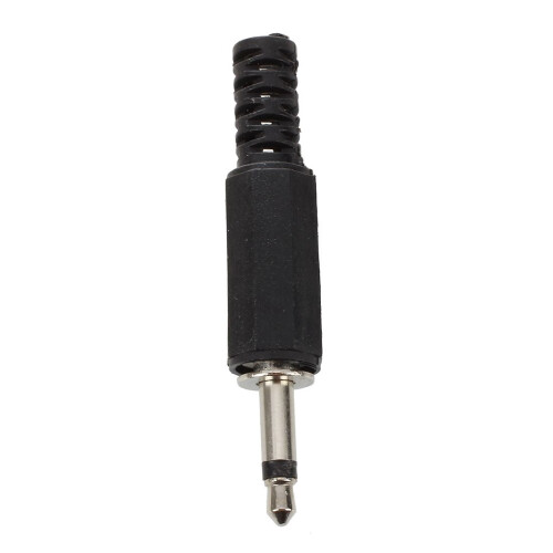 Black Plastic 3.5mm Male Mono Plug Jack Adapter 5 1