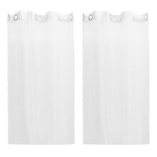 White semi-sheer curtains for living room bedroom 2 pcs