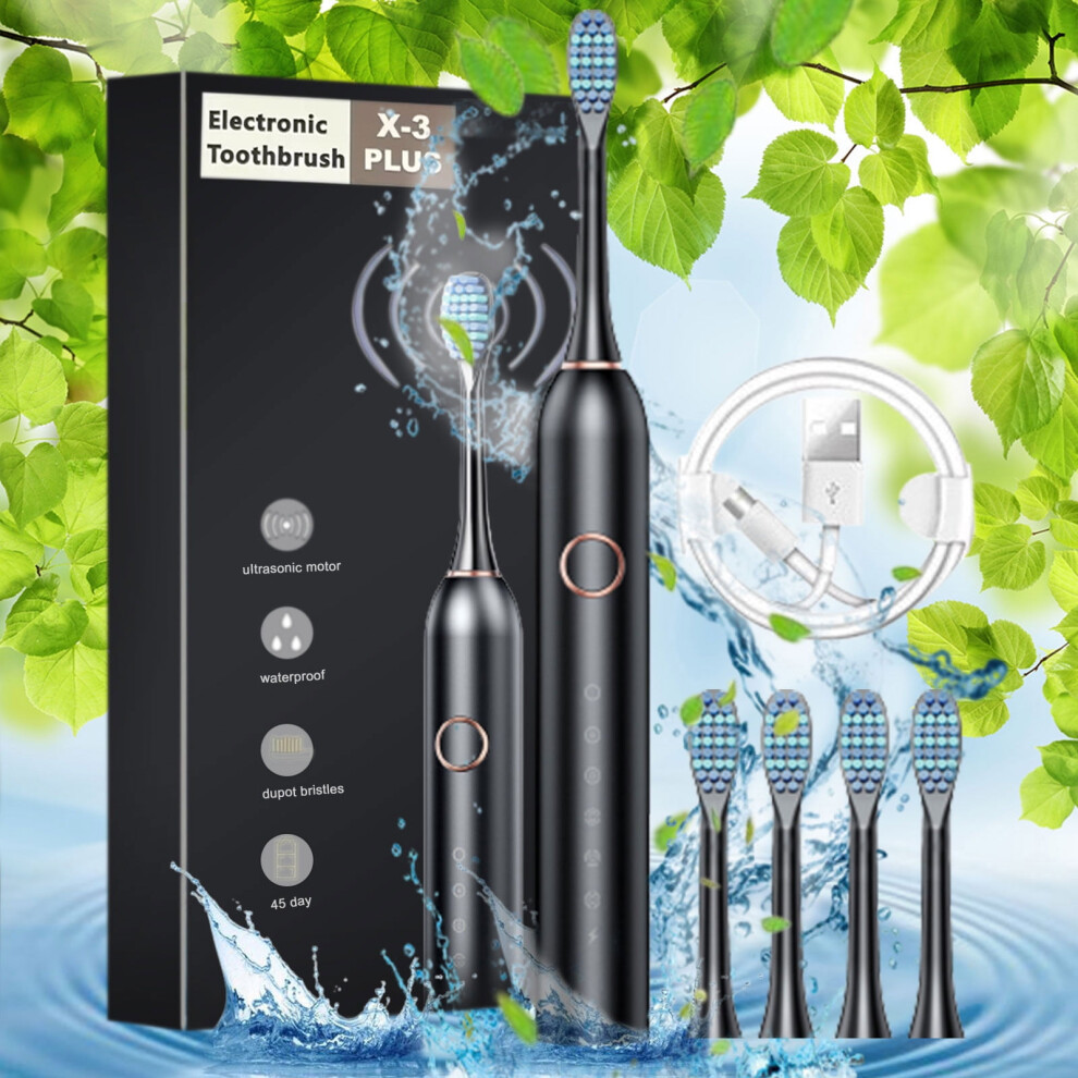 Karymi electric toothbrush with 4 brush heads and 6 modes