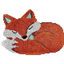 Latch Hook Rug Kit Animal Design Pre-Printed Canvas 52x38cm