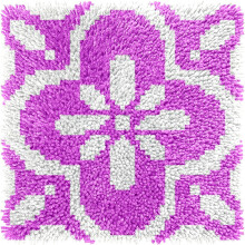 Latch Hook Rug Kit Flower Design with Canvas Yarn Needles