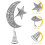 3D Christmas tree topper silver star light 8