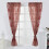 Sheer Pink Jacquard Curtains Farmhouse Style 2-Panel Set 2