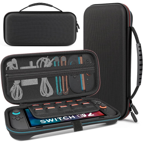 Hard Case for Nintendo Switch 2 Console with 10 Game Slots Black — nintendo switch 2 case, switch 2 protection