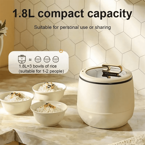 Mini rice cooker light green portable 0.6L 2