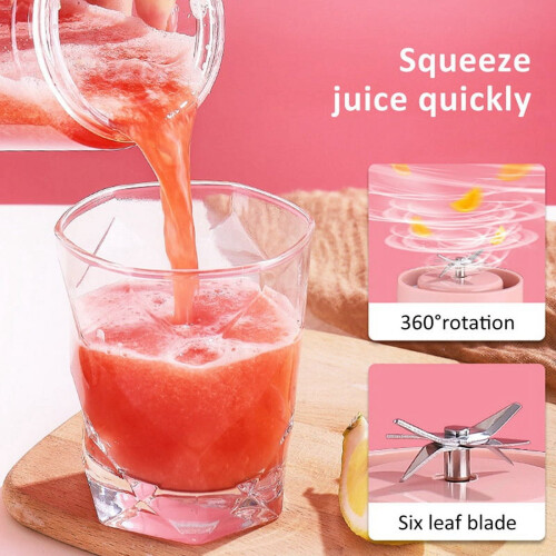 Portable Blender 6-Blade USB Electric Juicer 500ml 1