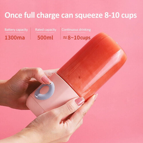 Portable Blender 6-Blade USB Electric Juicer 500ml 2