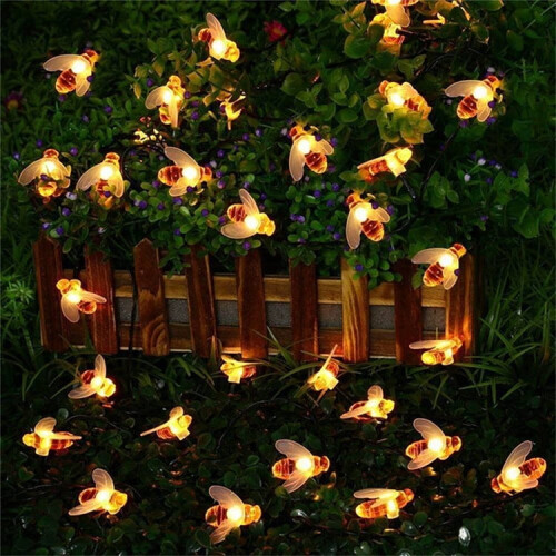 Solar String Lights Outdoor Waterproof Honey Bee Decor 20 1