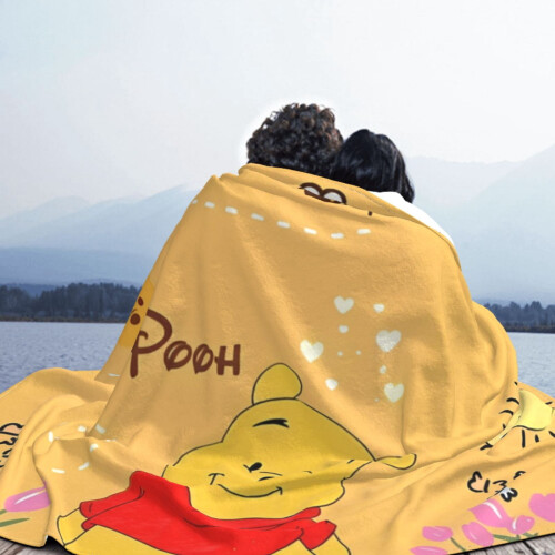 Χαριτωμένη κουβέρτα αρκούδας Winnie the Pooh από φανελένιο φλις, κουβέρτες και 1
