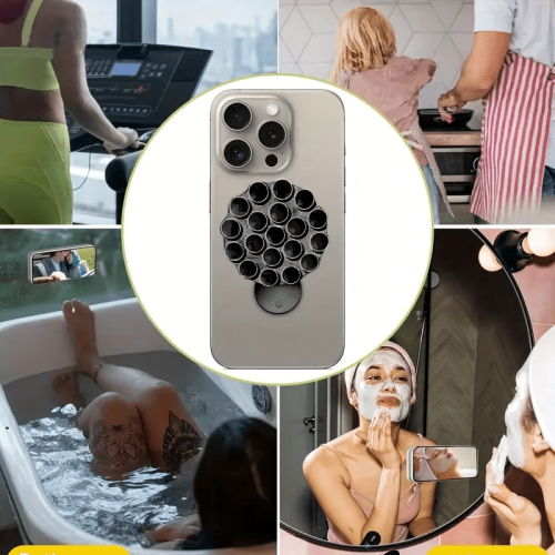 Silicone Suction Cup Phone Holder Black 1