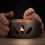 Ceramic teapot warmer base with hollow candle heating design 6