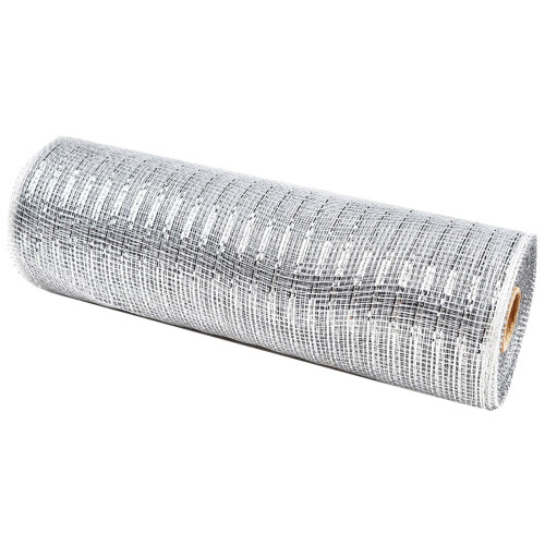 Party Decoration Mesh Ribbon Roll Silver One Size 2