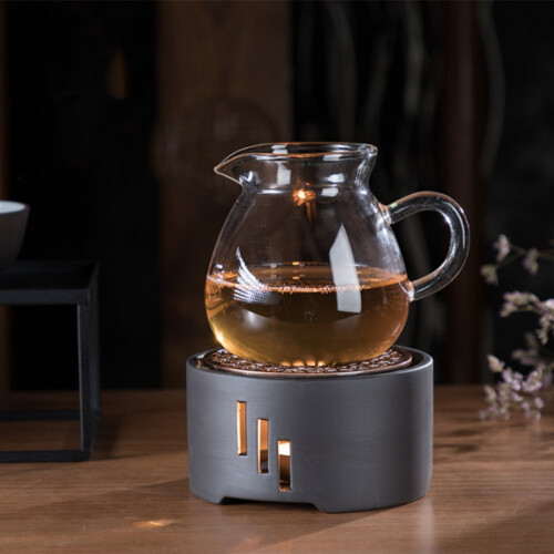 Ceramic candle stand tea heater with mat 1 pc 1