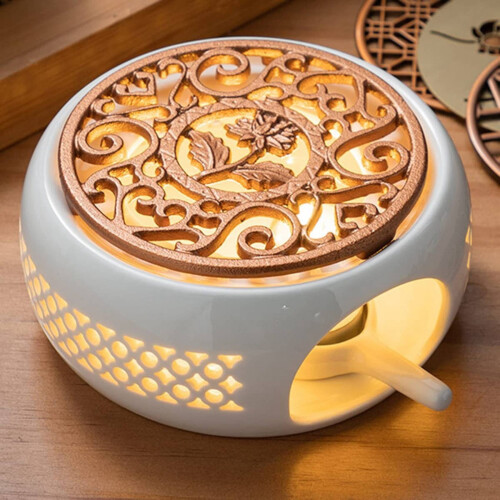 Ceramic teapot warmer base for insulation and heating 1