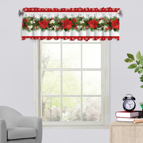 Snowman Window Curtain Rod Winter Kitchen Valance 1