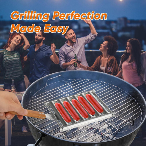 Hot Dog Roller Grill Rack Stainless Steel 2 Pack 1
