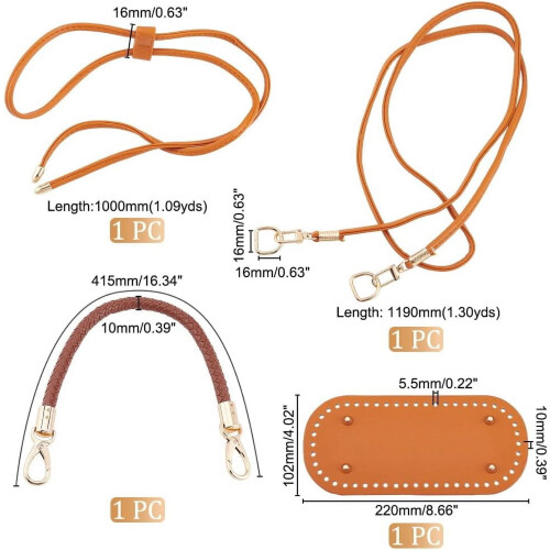 Crochet Bag Kit with Oval Bottom Pad 4pcs 1