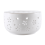 Ceramic teapot warmer white round with candle tray 6